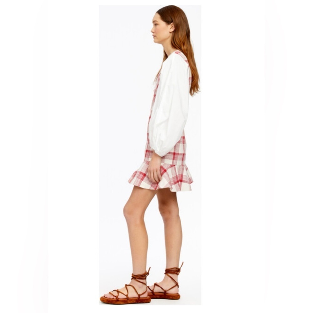 Tanya Taylor Gemma Dress Plaid w Flounce hem & Blouson sleeve - size 6 - NWT - Picture 4 of 16